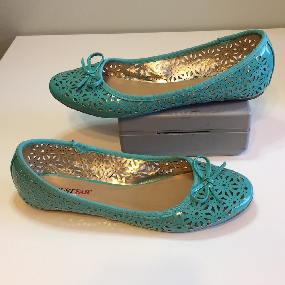 JustFab Teal Ballet Flats